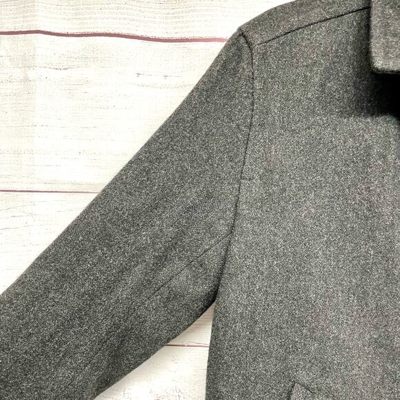 J. Crew Factory Charcoal Gray Wool Zip Front Biker Jacket Size S - Picture 3 of 13